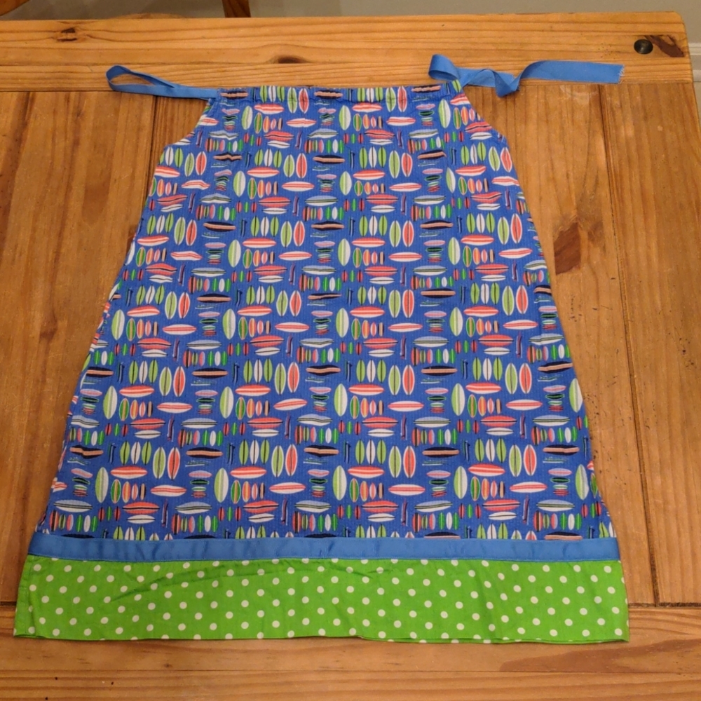 Girls Chez Ami Ribbon Tie Neck Sleeveless Multi-color Surfboard Print  Dress, 6X